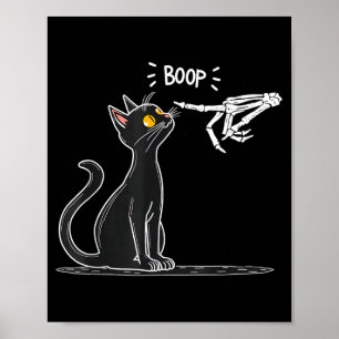 Affiche Squelette de main de chat noir Boop Halloween