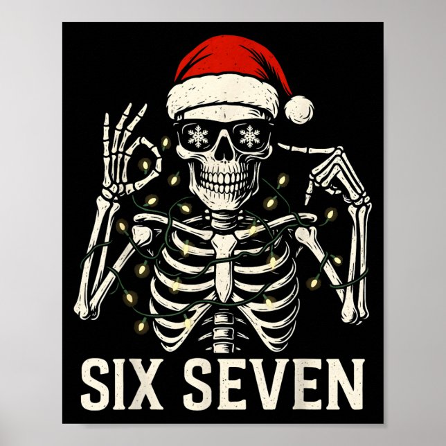 Affiche Squelette de mème de Noël 67 avec chapeau de Père  (Devant)