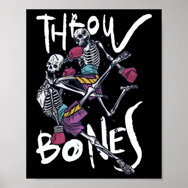 Affiche Squelette de Muay Thai - Boxe thaïlandaise et kick (Devant)