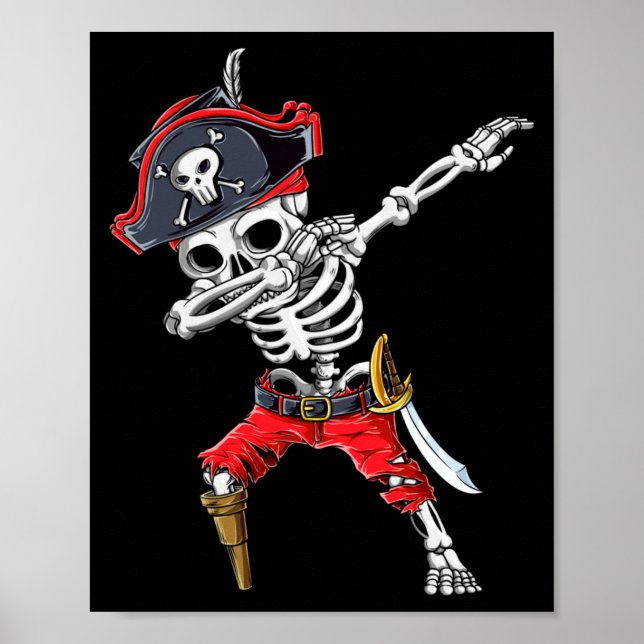 Affiche Squelette de pirate Dabbing (Devant)