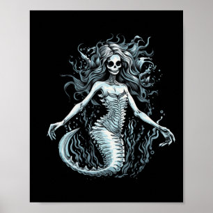 Affiche Squelette de sirène crâne de sirène T-shirt femmes
