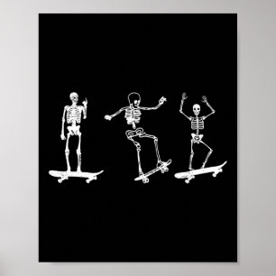 Affiche Squelette de skateboard Fan de skate Skateboard Sk