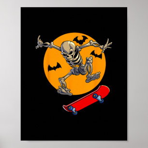 Affiche Squelette de skateboard hommes garçons skater plan