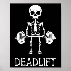 Affiche Squelette de soulevé de terre Gym Musculation Fitn