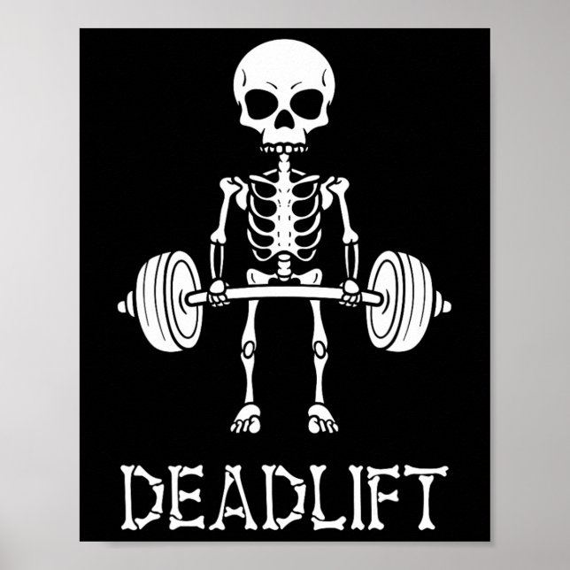 Affiche Squelette de soulevé de terre Gym Musculation Fitn (Devant)