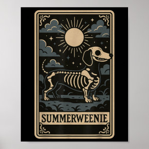 Affiche Squelette de teckel Summerween Art de chien Style