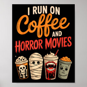 Affiche Squelette de vampire fonctionnant au café et aux f