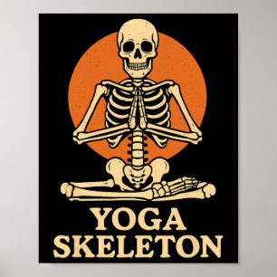 Affiche Squelette de yoga en méditation