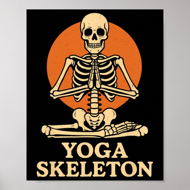 Affiche Squelette de yoga en méditation  (Devant)