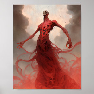 Affiche Squelette Démon Créature Imaginaire foncé Horreur