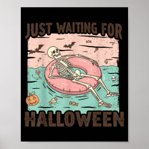 Affiche Squelette d'été effrayant qui attend juste Hallowe