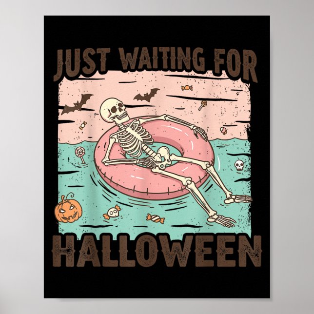 Affiche Squelette d'été effrayant qui attend juste Hallowe (Devant)