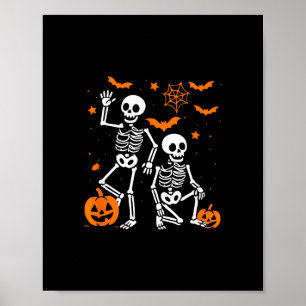 Affiche Squelette d'Halloween drôle anti Trump