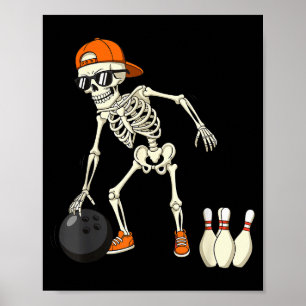 Affiche Squelette d'Halloween Drôles d'amateurs de quilles