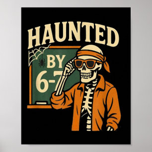Affiche Squelette d'Halloween ensorcelé Numéro Six Sept