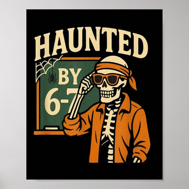 Affiche Squelette d'Halloween ensorcelé Numéro Six Sept (Devant)