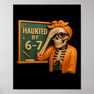 Affiche Squelette d'Halloween ensorcelé Numéro Six Sept