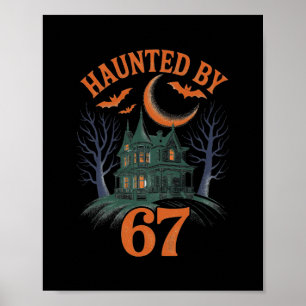 Affiche Squelette d'Halloween ensorcelé Numéro Six Sept Ha