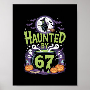 Affiche Squelette d'Halloween ensorcelé Numéro Six Sept Ha