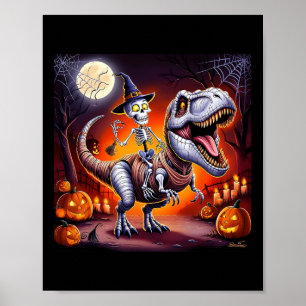 Affiche Squelette d'Halloween T-rex Ride