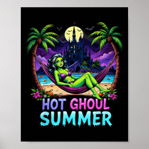 Affiche Squelette Drôle De Crème Glacée Chaud Ghoul Été Ét