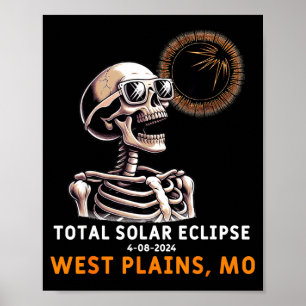 Affiche Squelette Drôle Éclipse Solaire West Plains