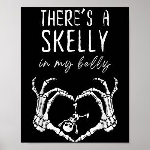 Affiche Squelette drôle Il y a Skelly dans mon ventre ence