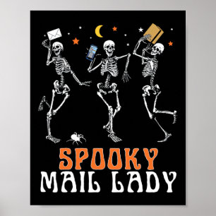 Affiche Squelette éffrayant Danser Mail Lady Postal Worker