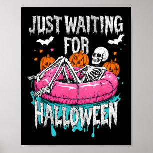 Affiche Squelette Été éffrayant En Attente D'Halloween