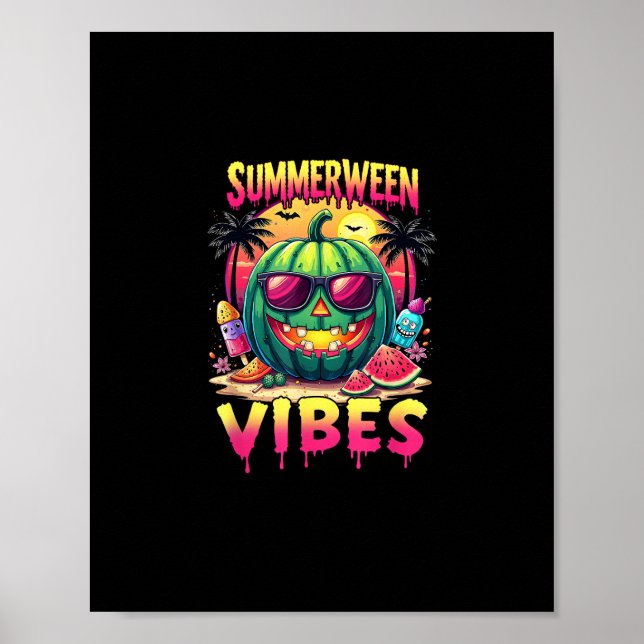 Affiche Squelette Été Été Vibes Watermelon Jack-O (Devant)