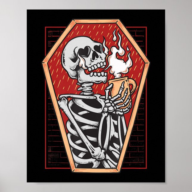 Affiche Squelette gothique dans Coffin Mall Goth Halloween (Devant)