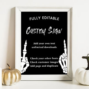 Affiche Squelette Halloween Anniversaire Table de fête