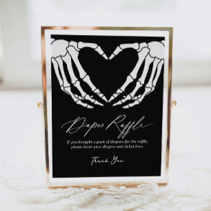 Affiche Squelette Halloween Baby shower Déchets Lait-Hallo