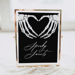 Affiche Squelette Halloween Baby shower Sucres Éffrayants