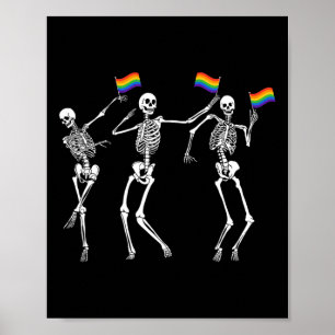 Affiche Squelette Halloween Drapeau Lgbt Squelette Mois de