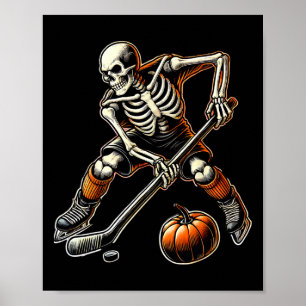 Affiche Squelette jouant au hockey sur glace