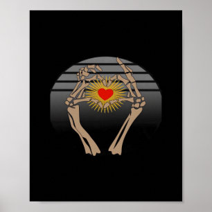 Affiche Squelette Mains Faire Un Coeur Classique