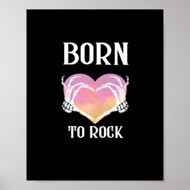 Affiche Squelette Mains Graphisme Coeur Pour Classique (Devant)