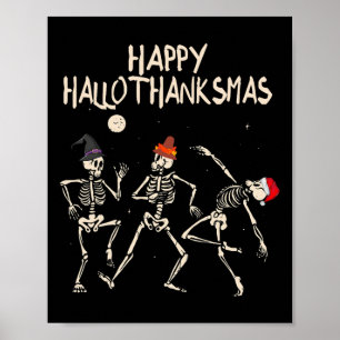 Affiche Squelette Noël Halloween Thanksgiving Amusement