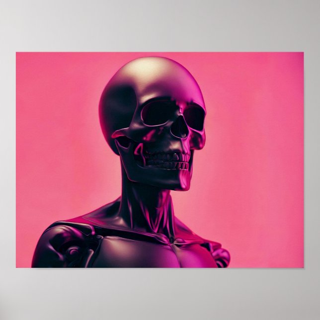 Affiche Squelette robotique futuriste (Devant)