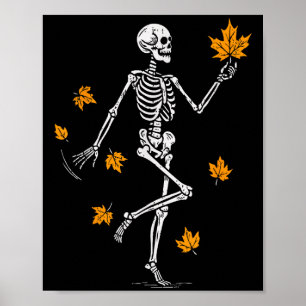 Affiche Squelette Soky Danse Automne Halloween Action de g