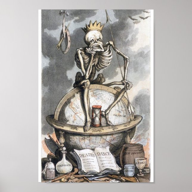 Affiche Squelette vintage (Devant)