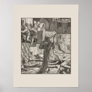 Affiche Squelette vintage Violon Danse de la mort Musique