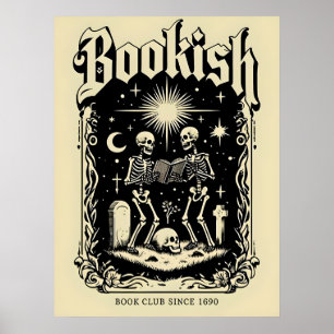Affiche Squelettes de livres Art gothique