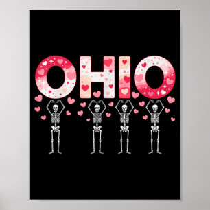 Affiche Squelettes drôles de l'Ohio dans la Saint-Valentin