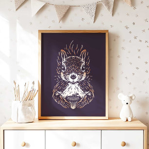 Affiche Squirrel   Forest Animal Squirrel Wall Print 