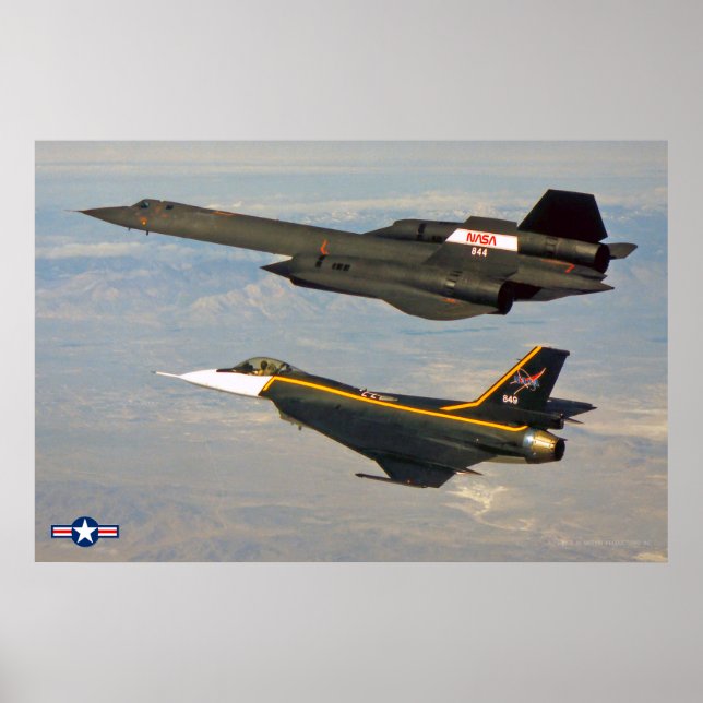 Affiche SR-71 BLACKBIRD et F-16XL (Devant)