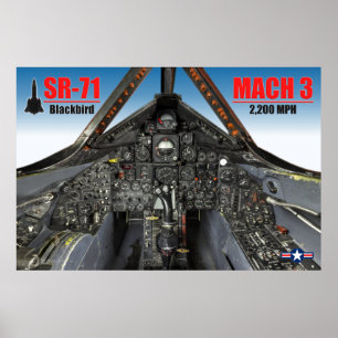 AFFICHE SR-71 COCKPIT D'OISEAU NOIRE