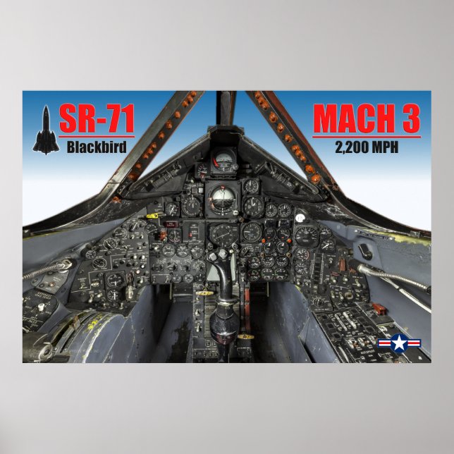 AFFICHE SR-71 COCKPIT D'OISEAU NOIRE (Devant)