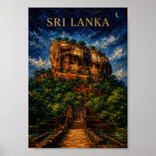 Affiche Sri Lanka : Nuit mystique Sigiriya Art Souvenir
